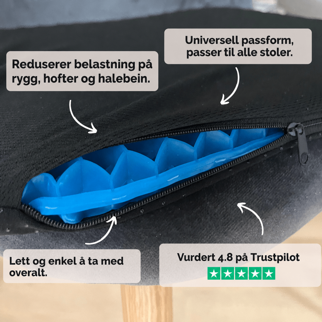 Sittepute av støtdempende gel med bikubestruktur - AVABeauty.no
